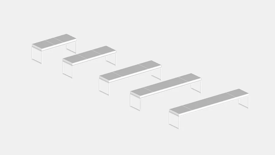 Modo - Backless Bench | 3D Warehouse