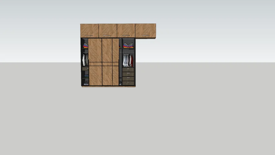 Sliding wardrobe with loft