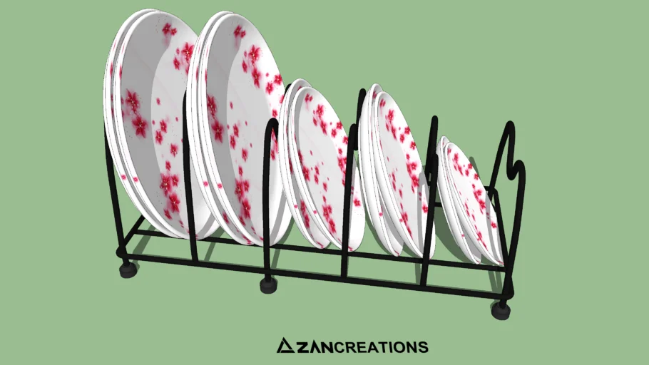 Dinner Plate set on Stand with Vray materials