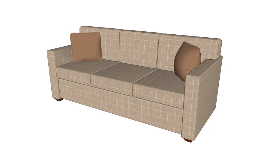 Sofa_Modern_3_Cushion (Medium Lite Brown Pattern) | 3D Warehouse