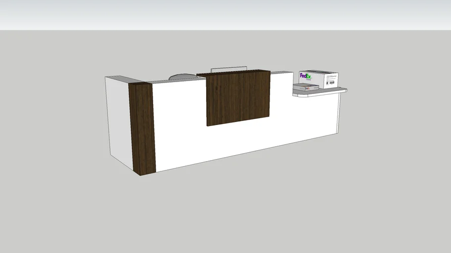 Modern Reception Desk - White Wood Trim