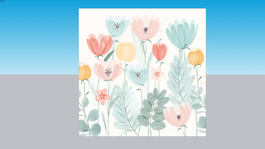 Papel de Parede Infantil Aquarela Floral Pastel - 300 x 300