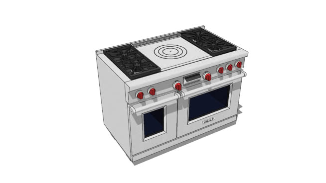 WOLF 48" DUAL FUEL RANGE - 4 BURNERS AND FRENCH TOP - DF484F