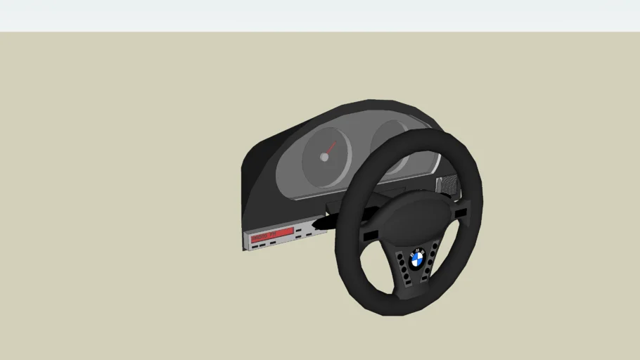 BMW steering wheel + dashboard,radio and air conditioning