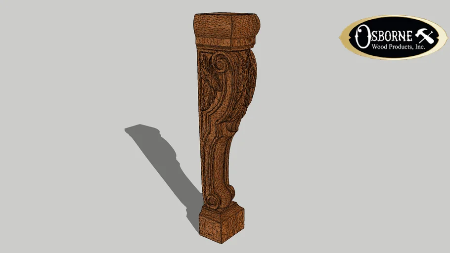 Island Height Corbel with Acanthus Leaves (35" x 7" x 7 1/2")