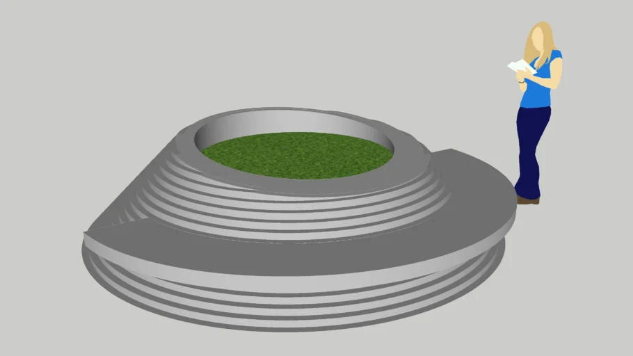 Cascade Step Planter Circle with Bench