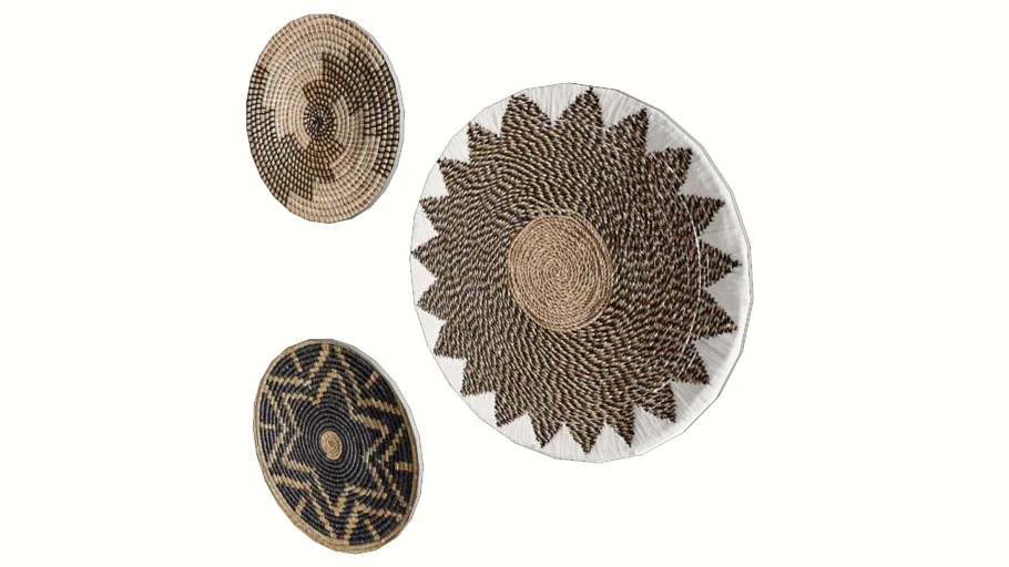WOVEN BOHO BASKET DISCS FOR WALL