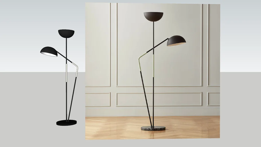 CB2- PAVO BLACK MARBLE DOUBLE FLOOR LAMP