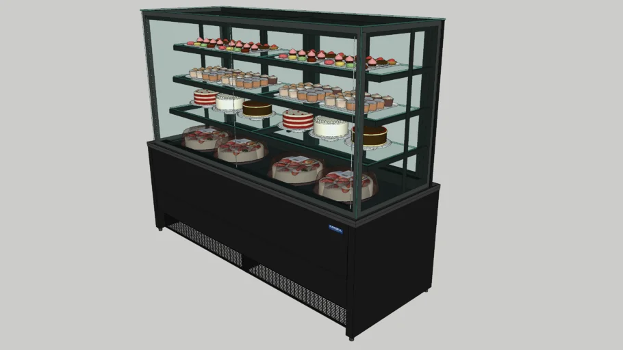 BALCÃO VITRINE REFRIGERADO CRISTAL 1600 BOLOS PADARIA