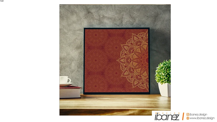 Canvas - Mandala gold & red