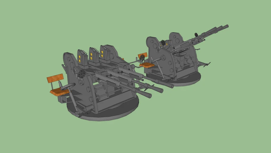 Type 96 25 mm triple AT/AA Gun (Ver.2) / 九六式二十五粍高角機銃 三連装 (Ver.2)