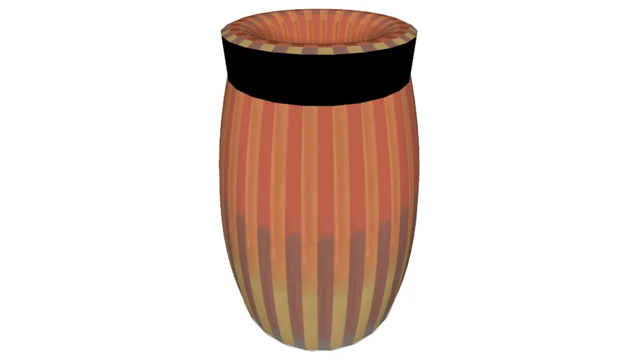 red and orange vase