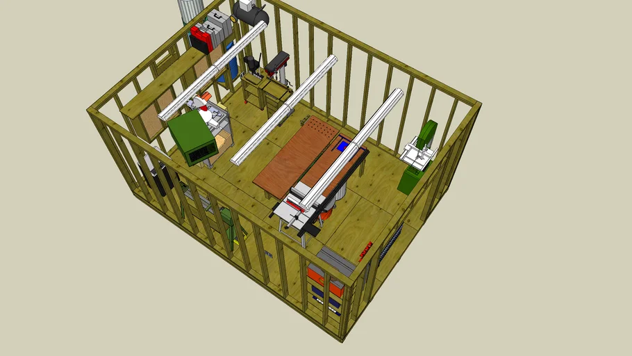 12 x 16 garden shed woodworking shop.