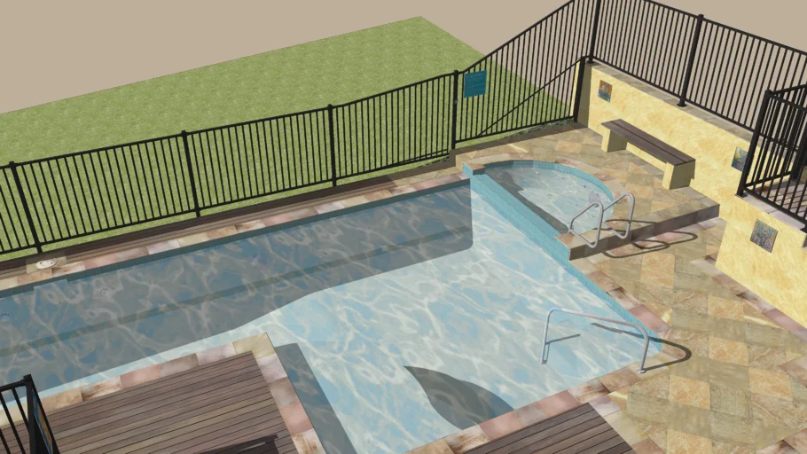 Realistic Australian Concrete Pool on a Sloping Block