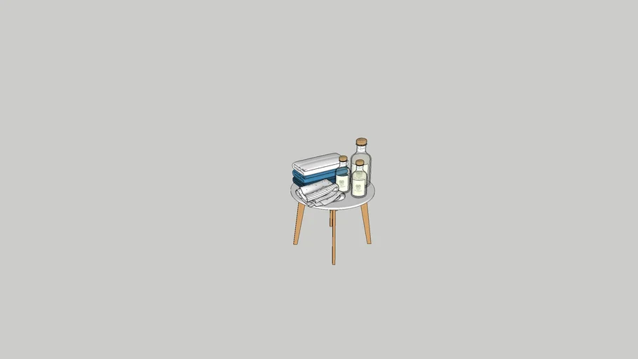 Bath table with products