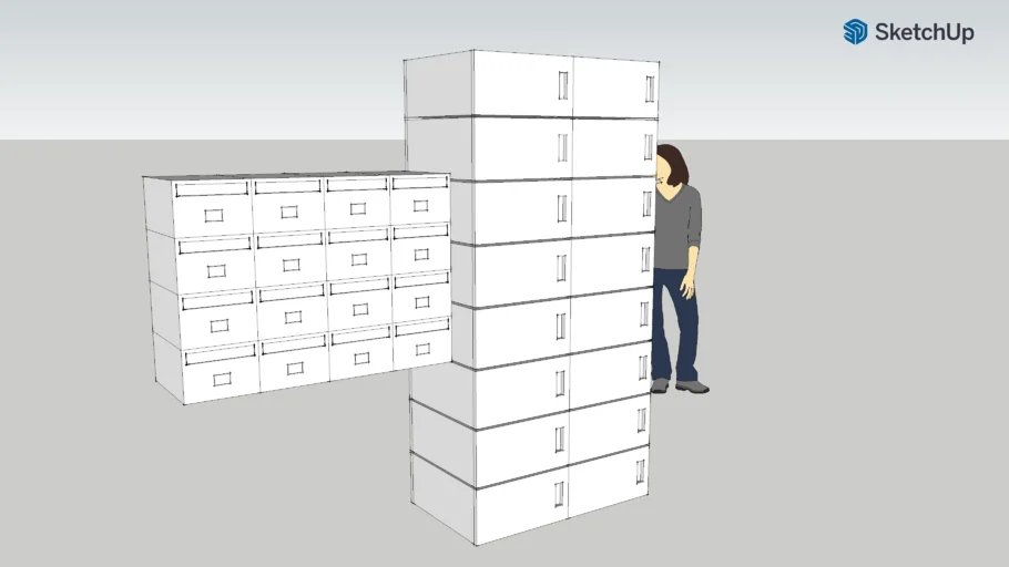宅配ボックス+集合郵便受 Delivery box + collective mailbox | 3D Warehouse