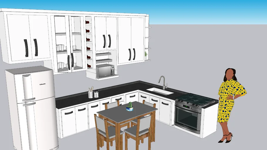 Cozinha (mesa e armário planejado)