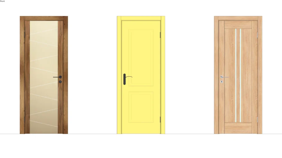 Door with handle. Modern and classic doors. All sizes!