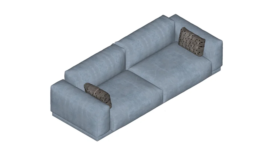 Sofá 2 Lugares Suede Azul