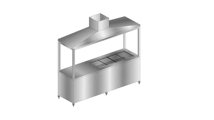 SS CABINET GRILL WITH OWN EXHAUST HOOD