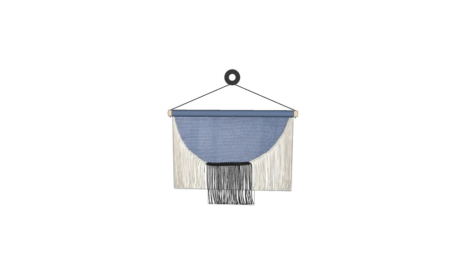 IKEA HÄNGALM hanging tapestry, 85x60 beige black-blue