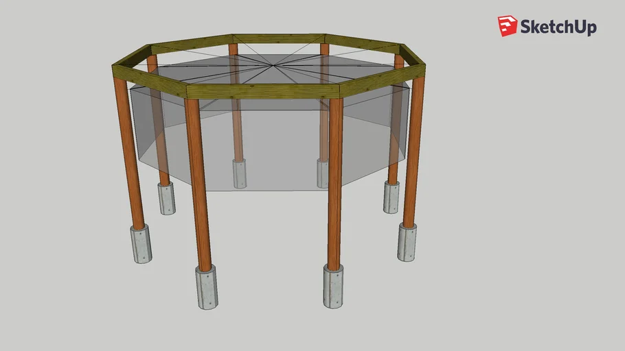 Octagon Pergola with Shades