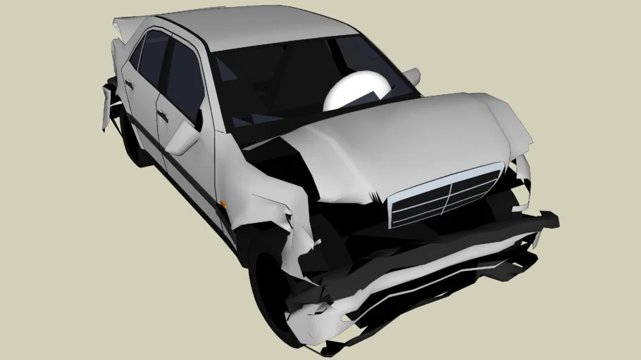 wrecked Mercedes-Benz C220