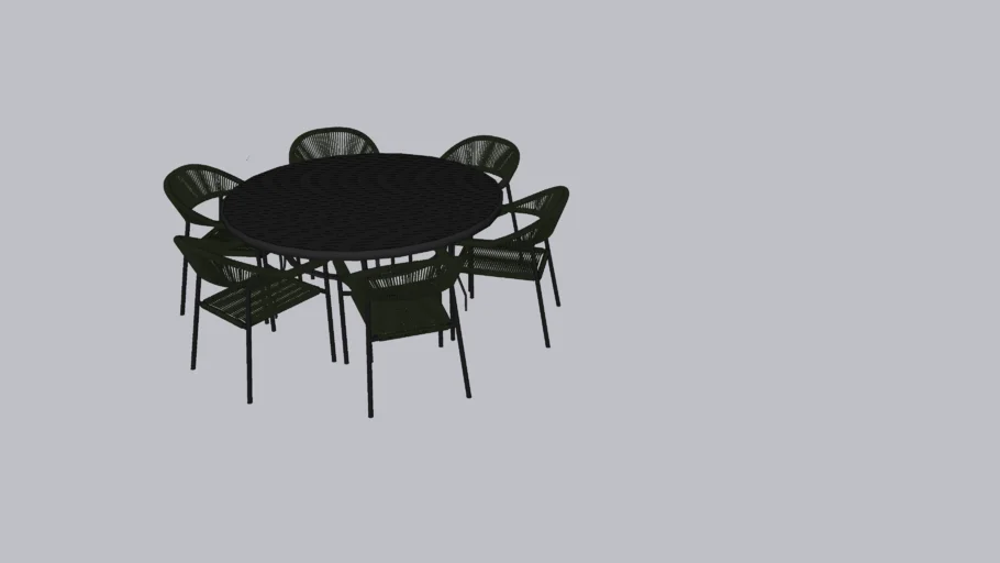 Mesa de aluminio e corda nautica