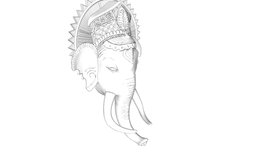 Ganesha 3d model face idol