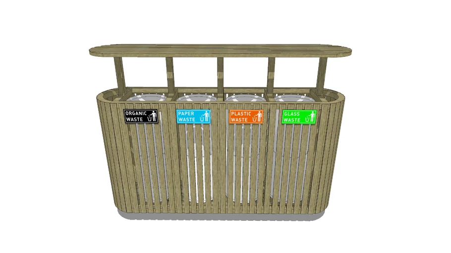 Wood trash bin / Tempat sampah kayu