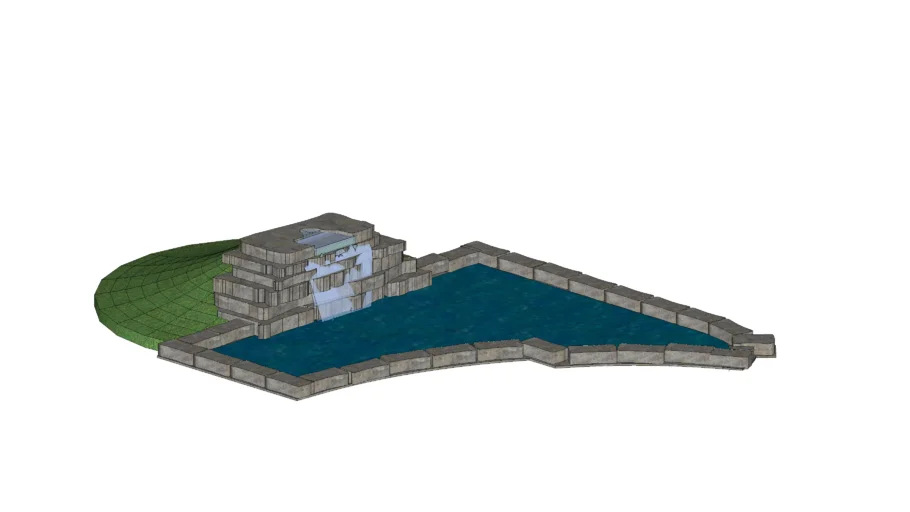 POOL WITH ROCK BERM AND WATERFALL
