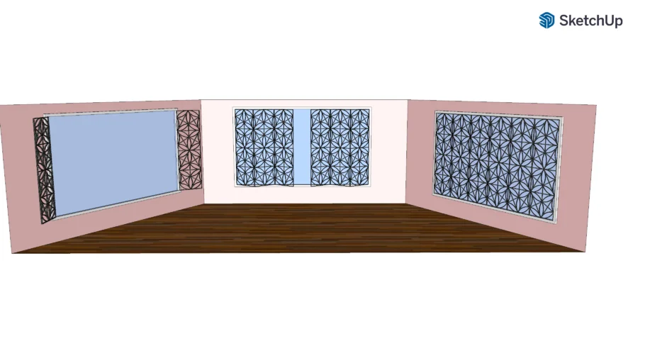 Hexagon Flower  Stained Glass Panel Design