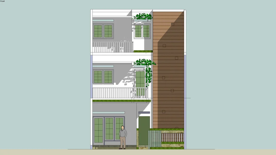 Facade Rumah 3 Lantai Tangga Dalam #rumahSKETCH