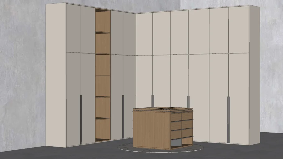 MODERN DRESSING UNIT WITH GLISS MASTER ISLAND