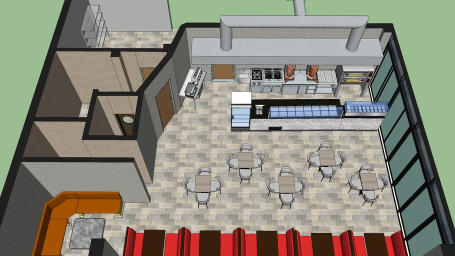 Minimalist Restaurant Interior Design | Modern 3D Layout & Decor Models