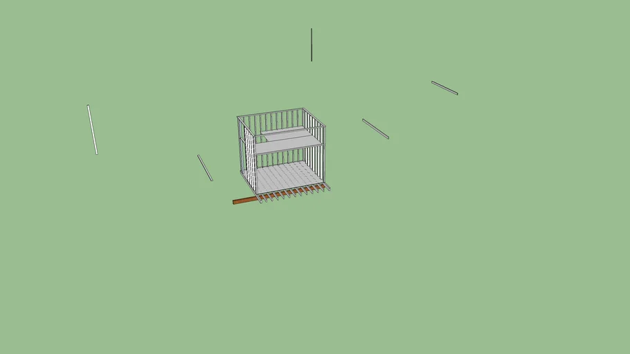 Liveable shed 10' x 12' with a balcony and a loft