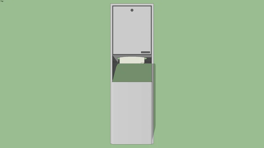 Restroom paper towel dispenser with trash inset