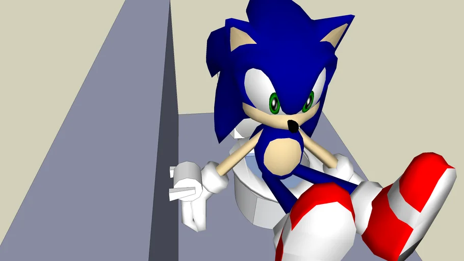 Sonic using the toilet XD