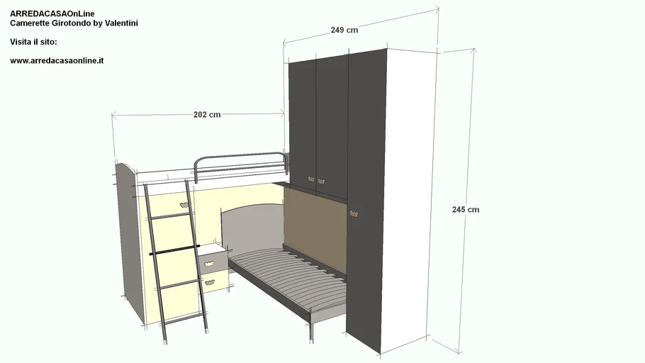 Cameretta angolare mod. Bianca personalizzata