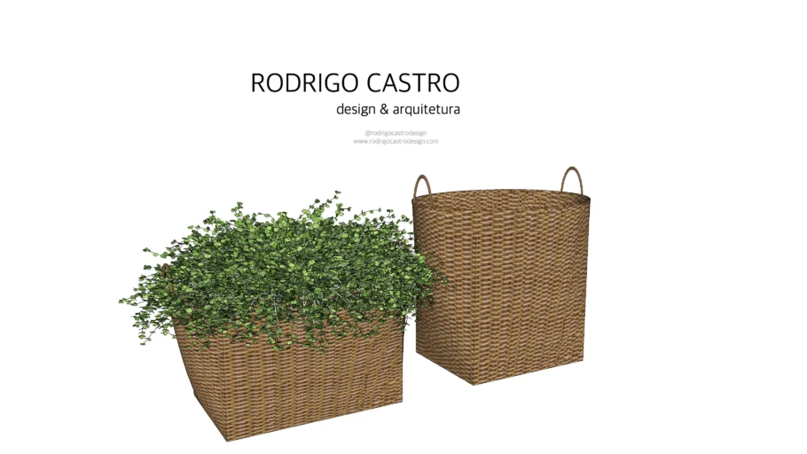 Cestos com vegetação