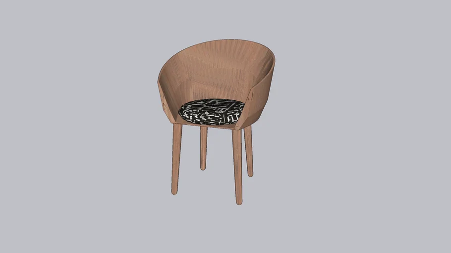 Wooden chair with cushion