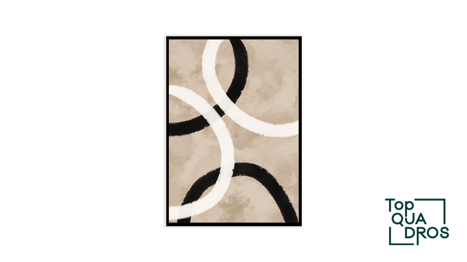 Quadro Decorativo Abstrato com Linhas Neutras - Top Quadros