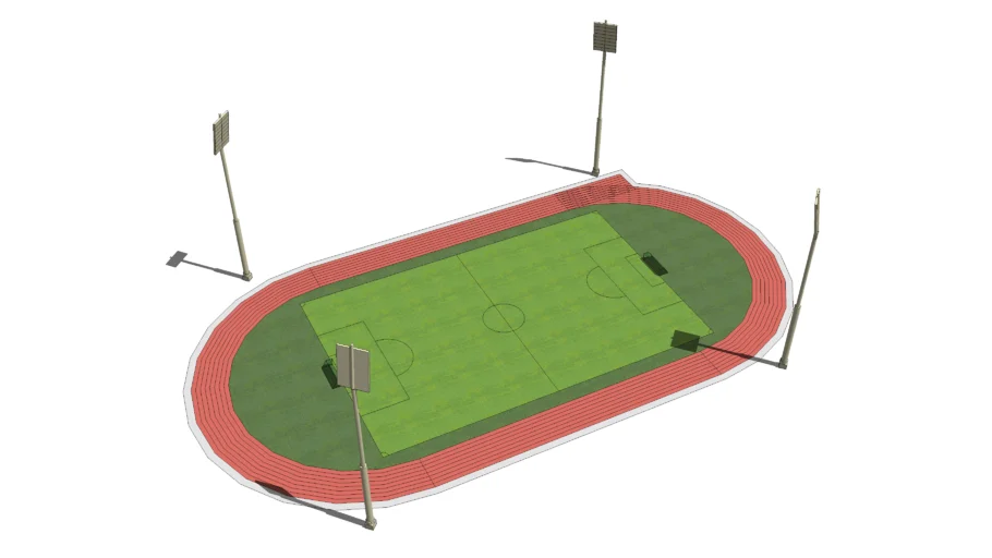 football field with running track