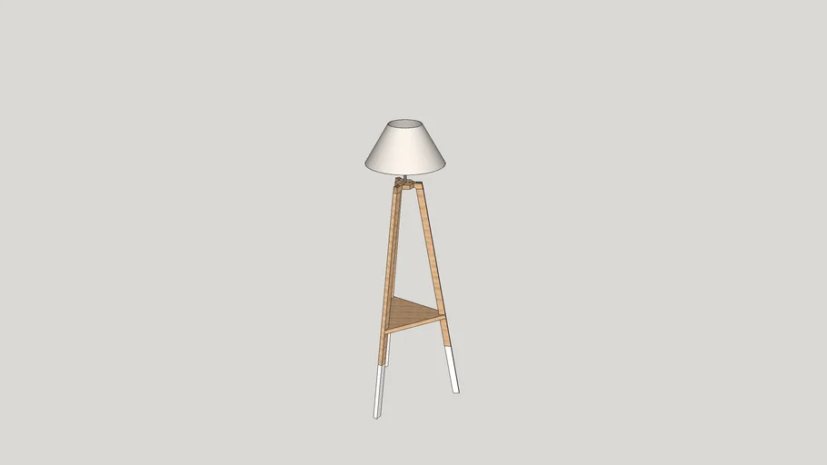 Lampara de pie madera