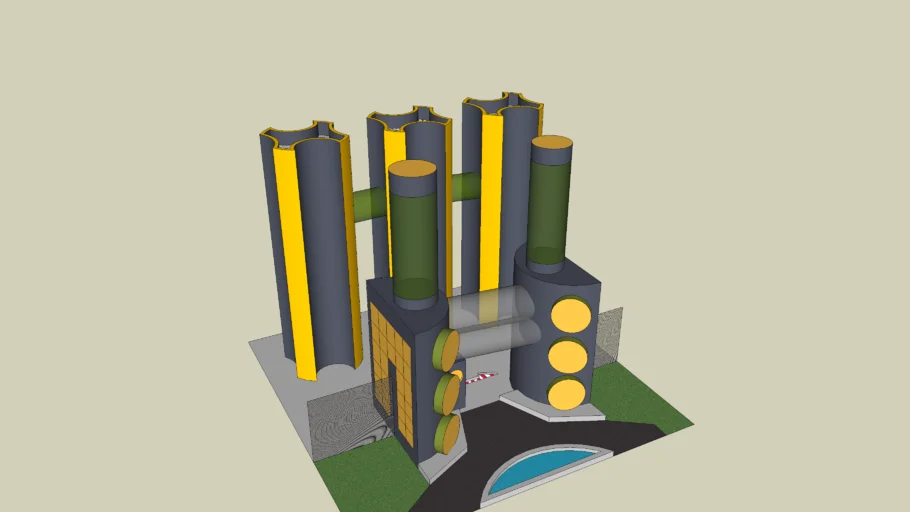 Solar powered Sci -fi power plant