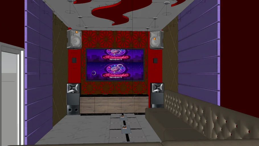 karaoke room in red