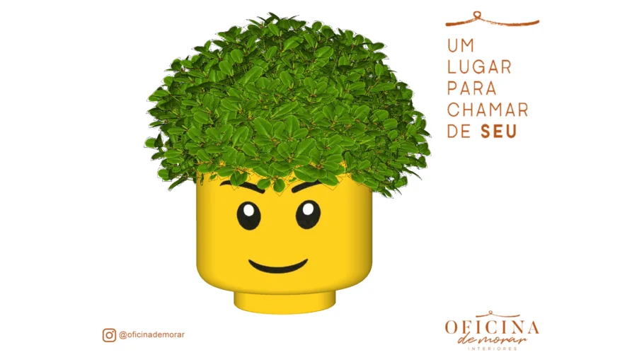 Vaso Cabeça Lego