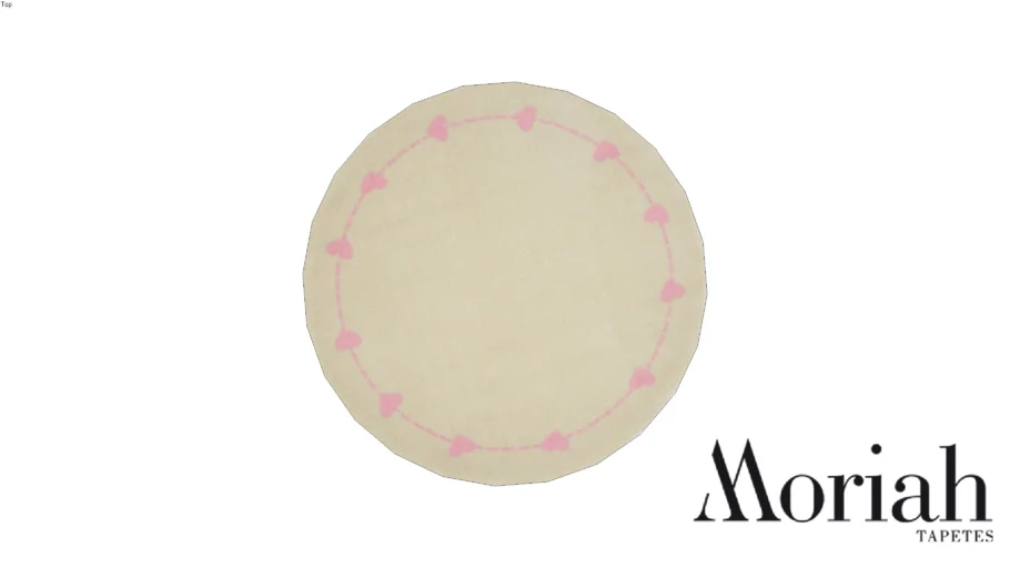 Tapete Quarto Infantil Redondo Doce Amor Bege e Rosa