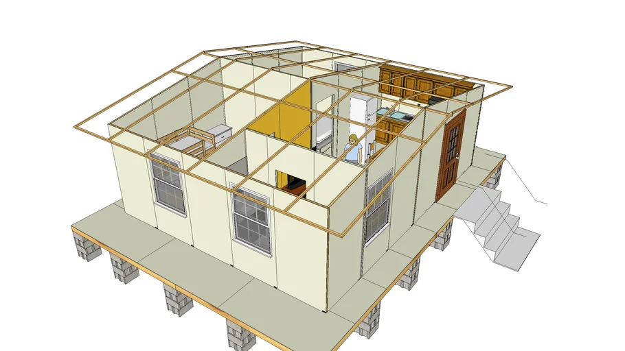 SIP Panel Shelter - small house - 480 sq ft - 40 sq m