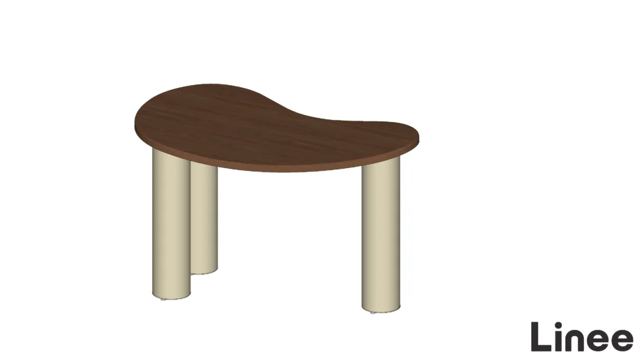Mesa de escritório/escrivaninha orgânica em metal e mdf - LINEE